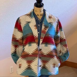 WOMENS NAVAJO PRINT UNLINED JACKET